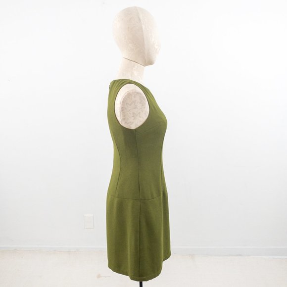 Nicole Miller M Vintage 90s Crepe Mini Dress Green - Picture 2 of 9